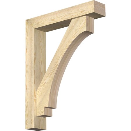 Ekena Millwork Imperial Block Rough Sawn Bracket w/ Offset Brace, Douglas Fir, 6"W x 30"D x 38"H BKT0604X30X38IMP05RDF